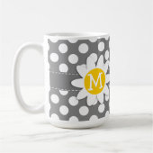 Cute Daisy op donkergrijze poka Dots Koffiemok (Links)