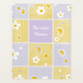 Cute Daisy Patchwork Aesthetic Gingham Personalize Planner (Voorkant)