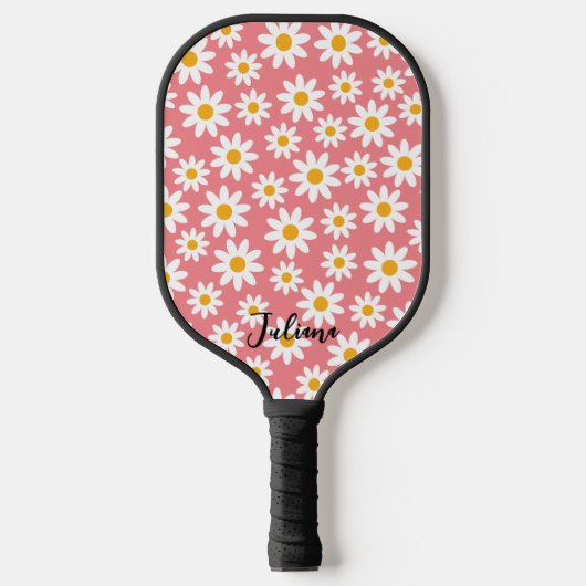 Cute Daisy Pattern Custom Pickleball Paddle (Voorkant)