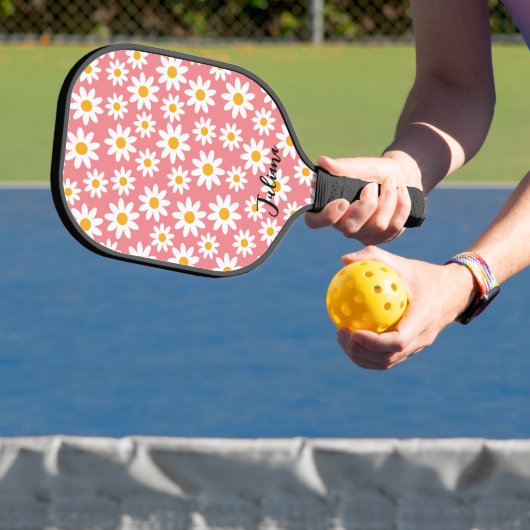 Cute Daisy Pattern Custom Pickleball Paddle (Insitu)