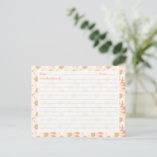 Cute Daisy Recipe-kaarten Briefkaart (Staand voorkant)