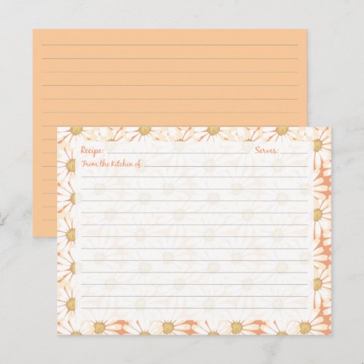 Cute Daisy Recipe-kaarten Briefkaart (Voorkant / Achterkant)