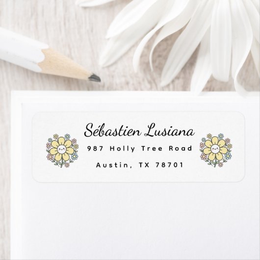 Cute Daisy Return Address Label (Insitu)