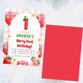 Cute Daisy Strawberries, Berry First Birthday  Kaart