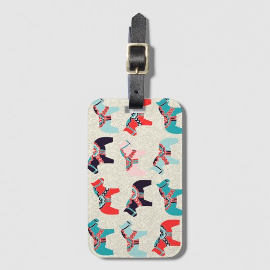Cute Dala Horses Bagagelabel (Voorkant (verticaal))
