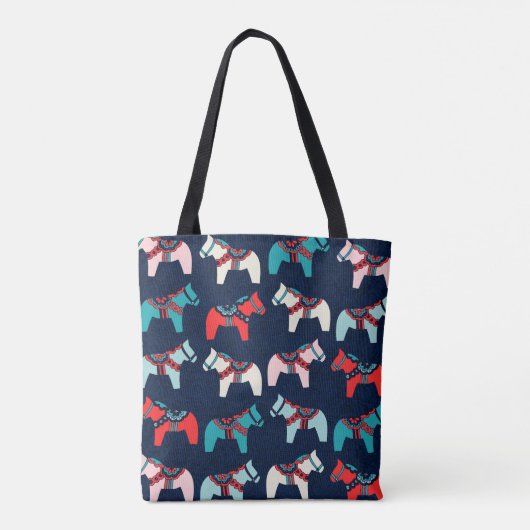 Cute Dala Horses Canvas tas (Achterkant)