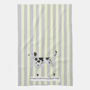 Cute Dalmatian blue en crème striped Theedoek