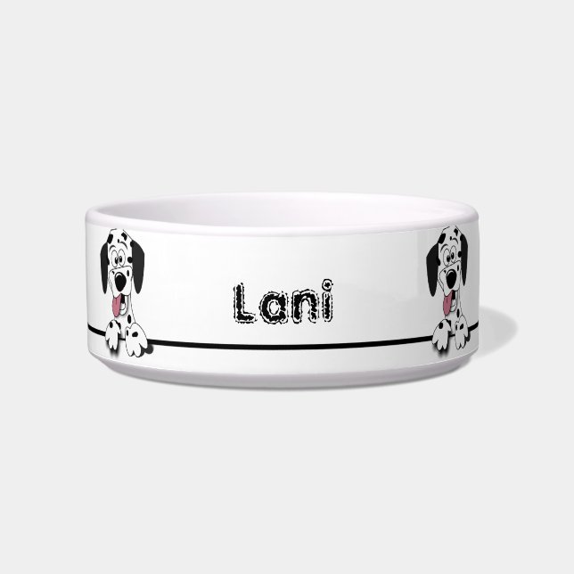 Cute Dalmatian Breed Dog Personalized Pet Bowl Voerbakje (Voorkant)