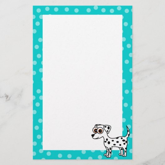 Cute Dalmatian Cartoon Spotted Stationery Briefpapier (Voorkant)