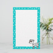 Cute Dalmatian Cartoon Spotted Stationery Briefpapier (Staand voorkant)