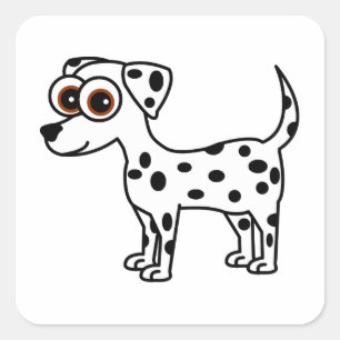 Cute Dalmatian Cartoon Square Vierkante Sticker