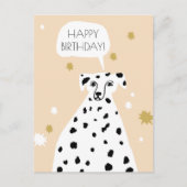 Cute Dalmatian Dog Abstract Happy Birthday Roze Briefkaart (Voorkant)
