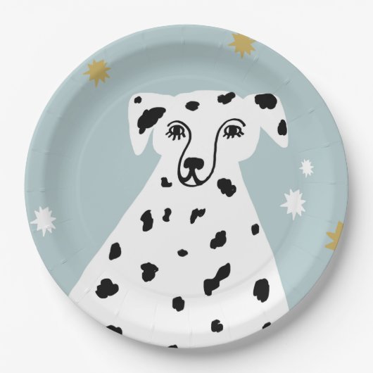 Cute Dalmatian Dog Abstract Illustration Wedding Papieren Bordje (Voorkant)