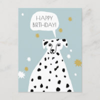 Cute Dalmatian Dog Abstracte Art Happy Birthday