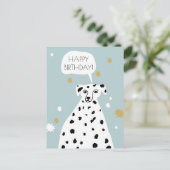 Cute Dalmatian Dog Abstracte Art Happy Birthday Briefkaart (Staand voorkant)