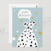 Cute Dalmatian Dog Abstracte Art Happy Birthday Briefkaart (Voorkant / Achterkant)
