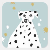 Cute Dalmatian Dog Abstracte Illustratie Art Vierkante Sticker (Voorkant)