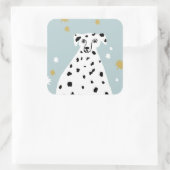Cute Dalmatian Dog Abstracte Illustratie Art Vierkante Sticker (Tas)