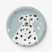 Cute Dalmatian Dog Abstracte illustratie Birthday Papieren Bordje (Voorkant)