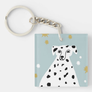 Cute Dalmatian Dog Abstracte illustratie Sleutelhanger