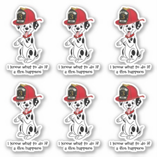 Cute Dalmatian Dog Fire Reward Sticker (Voorkant)