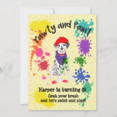 Cute Dalmatian Dog Fun Art Birthday Party nodigt u Kaart (Voorkant)