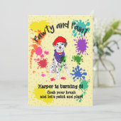 Cute Dalmatian Dog Fun Art Birthday Party nodigt u Kaart (Staand voorkant)