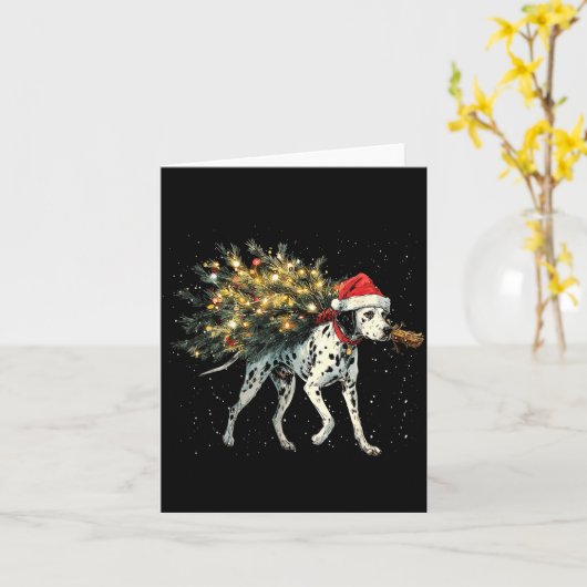 Cute Dalmatian Dog In A Christmas Tree For Men Wom Kaart (Gele Bloem)