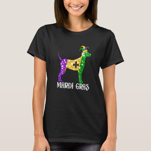 Cute Dalmatian Dog Lover Mardi Gras Party Jester M T-shirt (Voorkant)