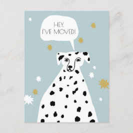 Cute Dalmatian Dog Nieuw Adres Bewegende Aankondig Briefkaart