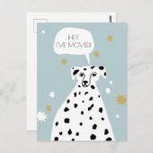 Cute Dalmatian Dog Nieuw Adres Bewegende Aankondig Briefkaart (Voorkant / Achterkant)