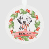 Cute Dalmatian Dog Pet met kerstversiering Ornament (achterkant)