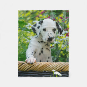 Cute Dalmatian Dog Puppy, comfy Fleece Deken