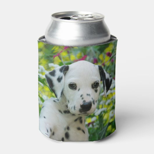 Cute Dalmatian Dog Puppy Portrait, Funny Bawdle Blikjeskoeler (Blikje Voorkant)