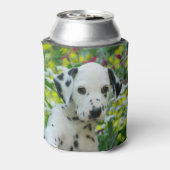 Cute Dalmatian Dog Puppy Portrait, Funny Bawdle Blikjeskoeler (Blikje Achterkant)