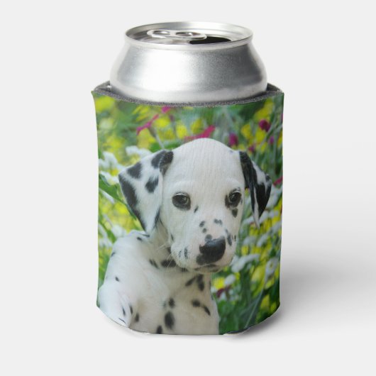 Cute Dalmatian Dog Puppy Portrait, Funny Bawdle Blikjeskoeler (Blikje Achterkant)