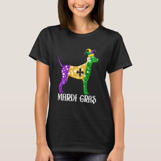 Cute Dalmatian Hondenliefhebber Mardi Gras Party J T-shirt (Voorkant)