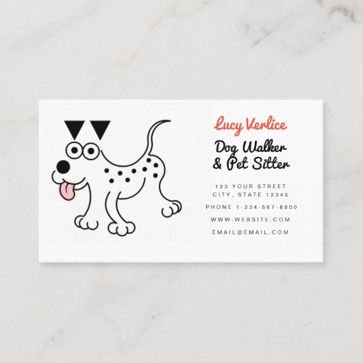 Cute Dalmatian Pet Sitter Dog Walker Visitekaartje (Voorkant)