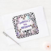 Cute Dalmatian Puppy Birthday Vierkante Sticker (Envelop)