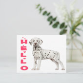 Cute Dalmatian Puppy Dog Hallo denken aan jou Briefkaart (Staand voorkant)