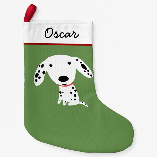 Cute Dalmatian Puppy Dog Holiday Pet Lover's mas Kleine Kerstsok (Voorkant)