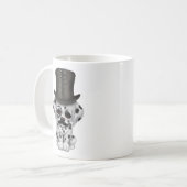 Cute Dalmatian Puppy met monocle en Top Hat Koffiemok (Voorkant links)