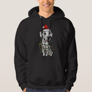 Cute Dalmatian Santa Kerstmis Lights Xmas Hoodie