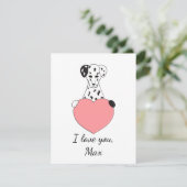Cute dalmatian uit liefde Valentijn Feestdagenkaart (Staand voorkant)