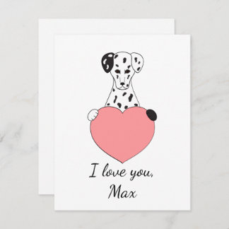 Cute dalmatian uit liefde Valentijn Feestdagenkaart
