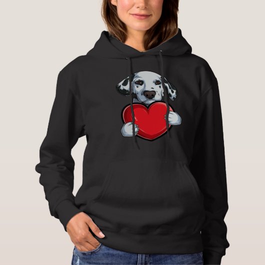 Cute Dalmatian Valentine s Day Dog  Dalmatian Hoodie (Voorkant)