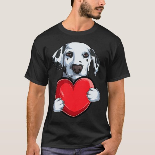 Cute Dalmatian Valentine s Day Dog  Dalmatian T-shirt (Voorkant)