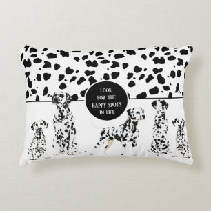 Cute Dalmatians Black & White Happy Spots Accent Kussen