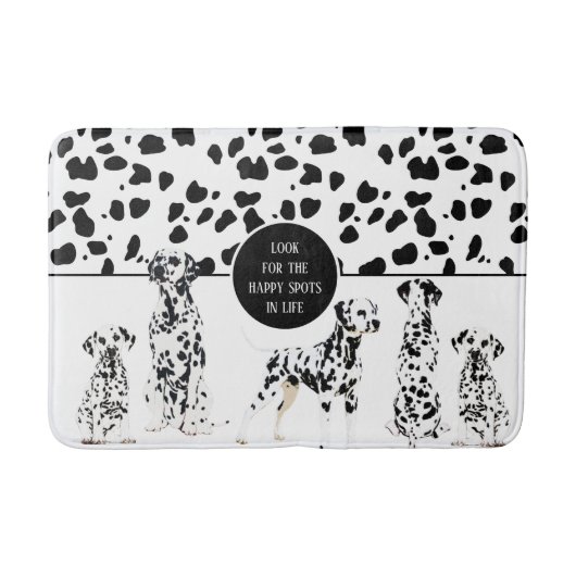 Cute Dalmatians Black & White Happy Spots Badmat (Voorkant)