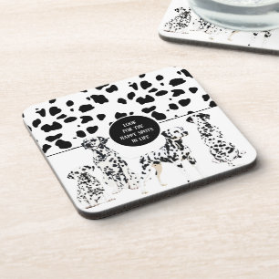 Cute Dalmatians Black & White Happy Spots Bier Onderzetter